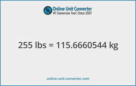 255 pounds to kg|255 Pounds to Kilograms Conversion